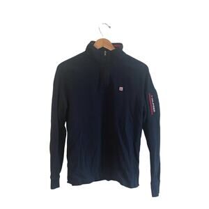 Tommy Hilfiger M athleisure navy blue jacket classic preppy fleece